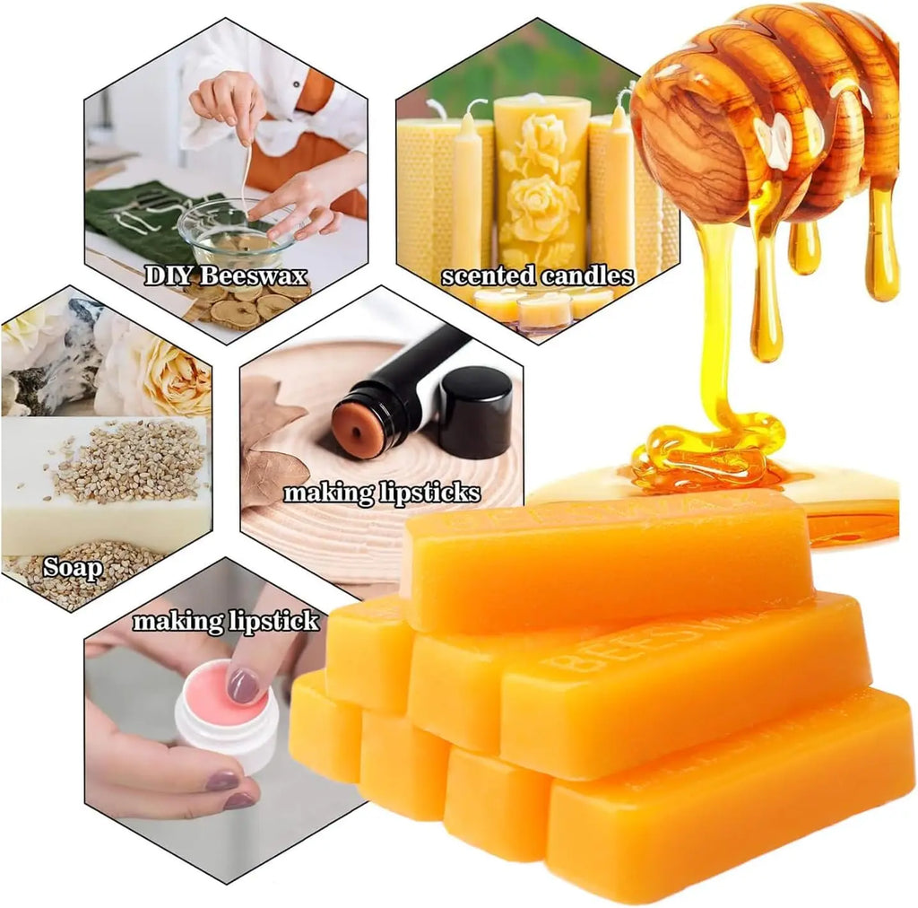 Cosmetic Grade Beeswax Bar – Candle, Soap & Lotion Making Beeswax Craft Block Zpaxo