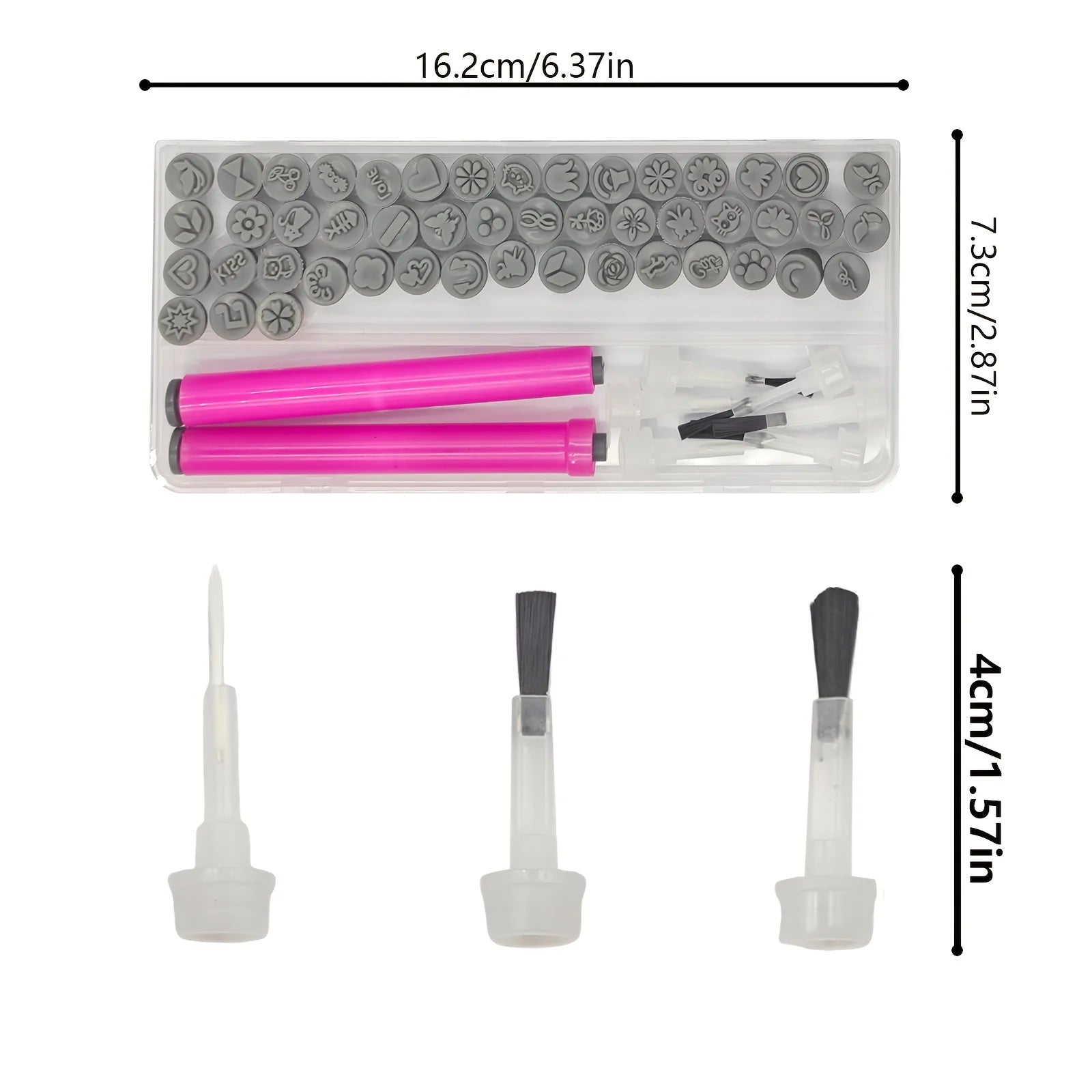 44/56 PCS Nails Art Stamp Pen Set, Containing 36/48 Kinds Of Nail Stamp Patterns, One Stamp Pen, One Brush Pen Zpaxo