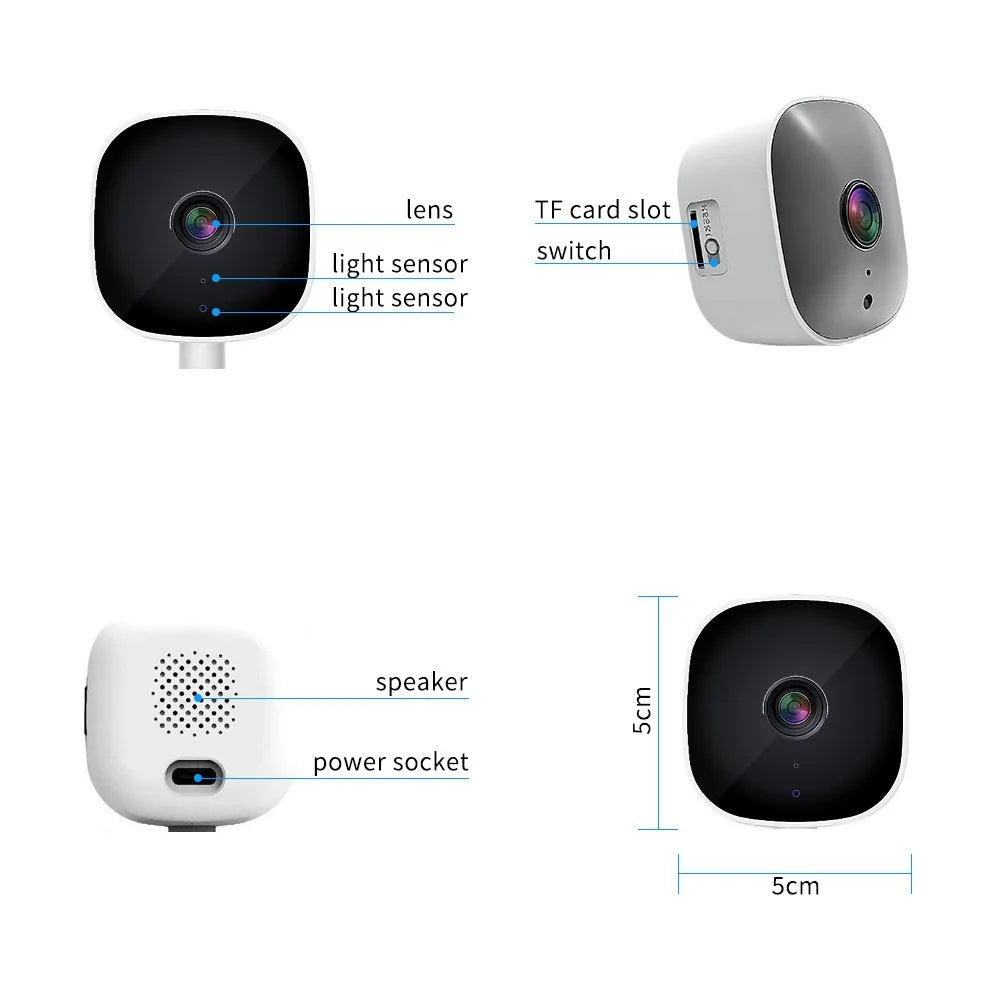 Indoor 4K Security Camera Two Way Audio Talk 2.4G WiFi Webcam Smart Home 8MP Video Surveillance Motion Detection IR Night Vision Zpaxo