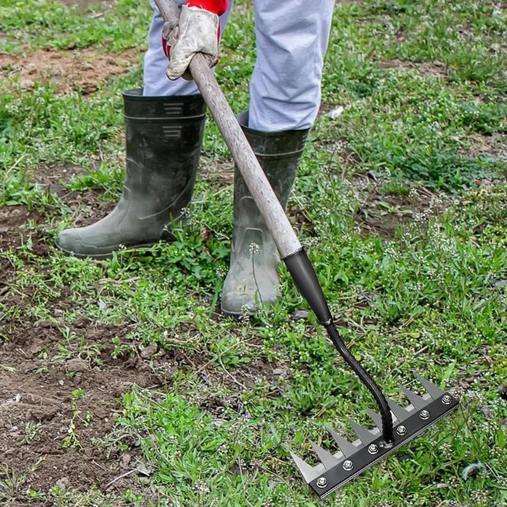 5/6/7/8 Tines Weed Puller Tool Garden Weed Pulling Tool Rake Alloy Steel Hand Weeder Tool Weed Remover Tool for Farm Backyard Zpaxo