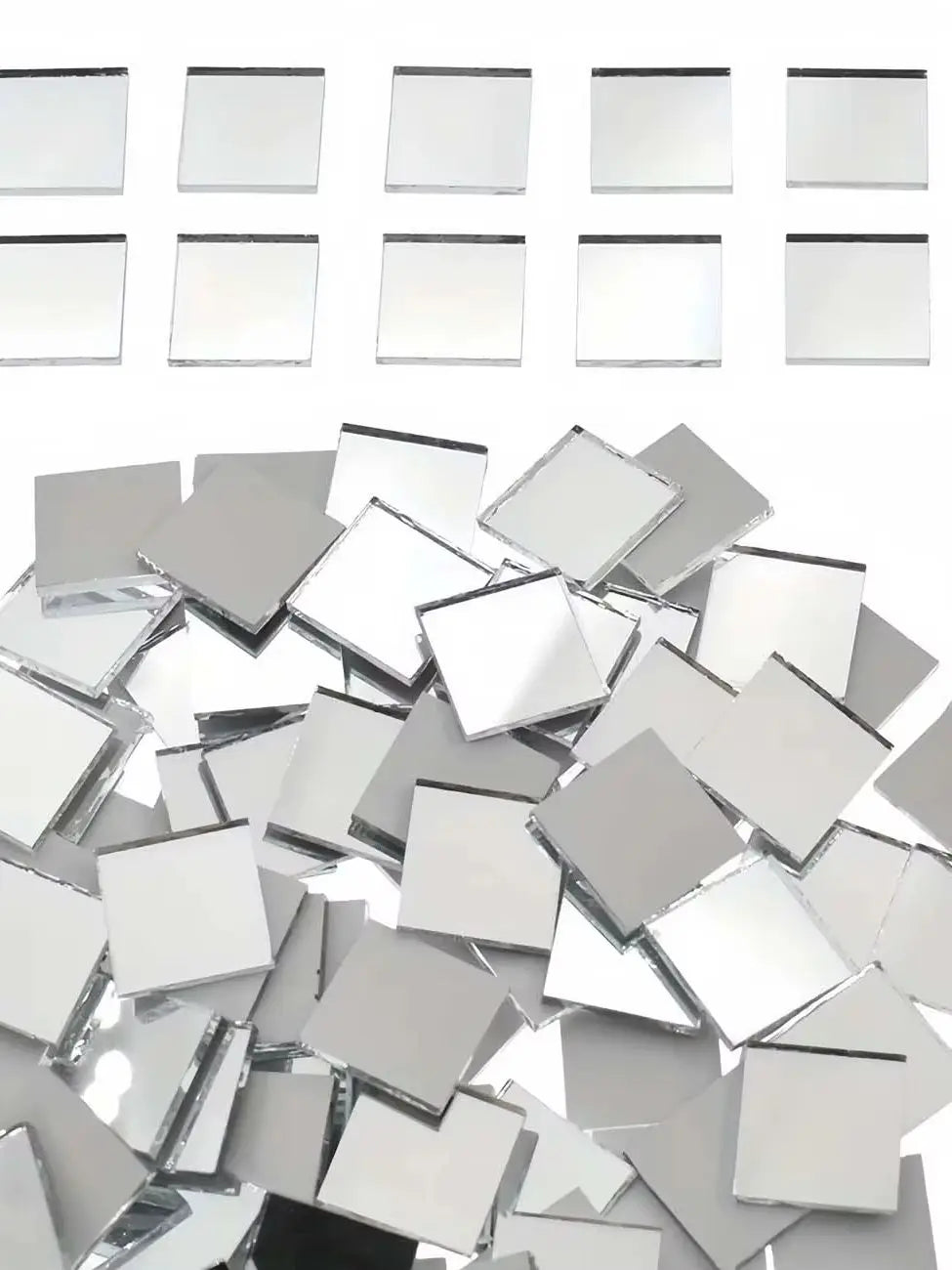 100pcs Square Mirror Mosaic Tiles 10mm, Mini Mirrors for DIY Disco Balls, Crafts,Home Decor & Art Projects Zpaxo white 1cm*1cm