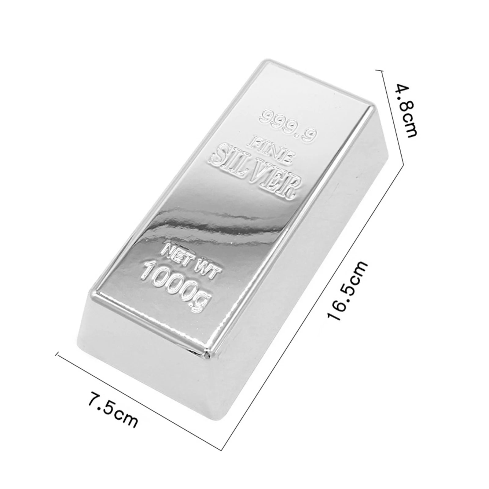 Fake Silver Bullion Realistic Silver Bar Simulated Silver Brick for Funny Gifts Halloween Party Favor Home Decor Holiday Zpaxo Large Brick