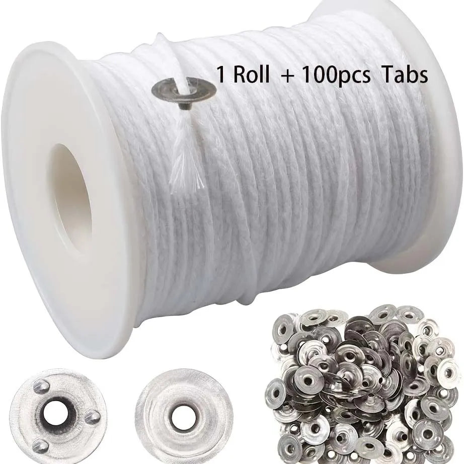Cotton Candle Wicks DIY Wick Replacement Long Candle for Making Tabs for Oil and Cotton for Making Supplies Zpaxo set 1