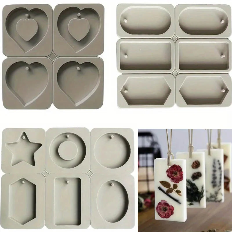 1PC DIY Silicone Clay Aromatherapy Tablets Molds Crafts Hanging Ornaments Wax Molds Flower Soap Mold Craft Accessories Zpaxo