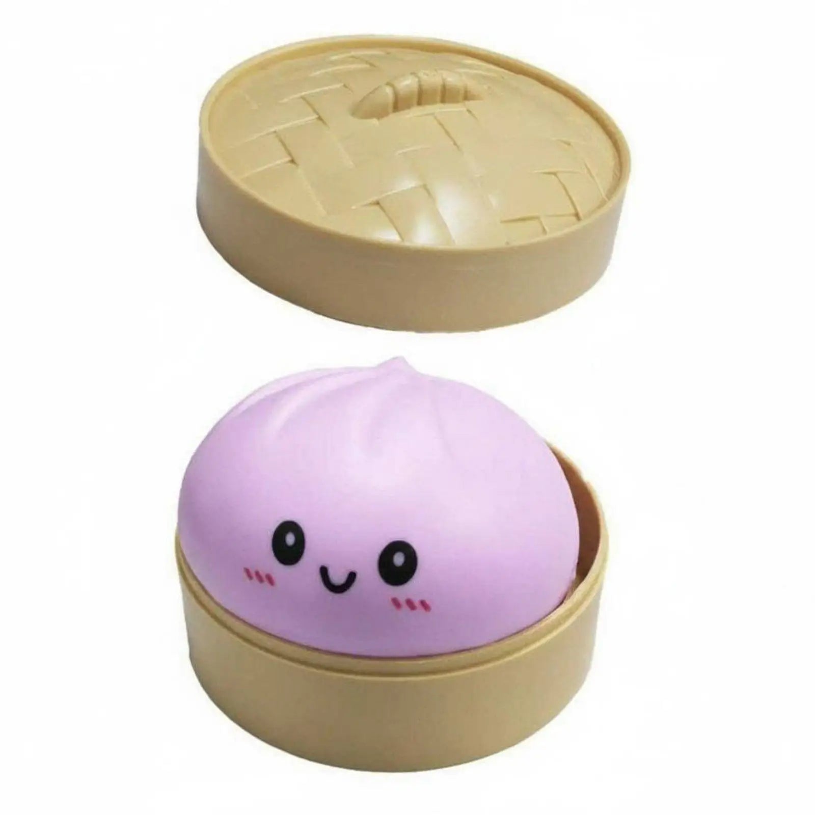 Dumpling Stress Ball with Steamer Case – Baozi Fidget Toy Fidget Stress Toy Zpaxo Pink