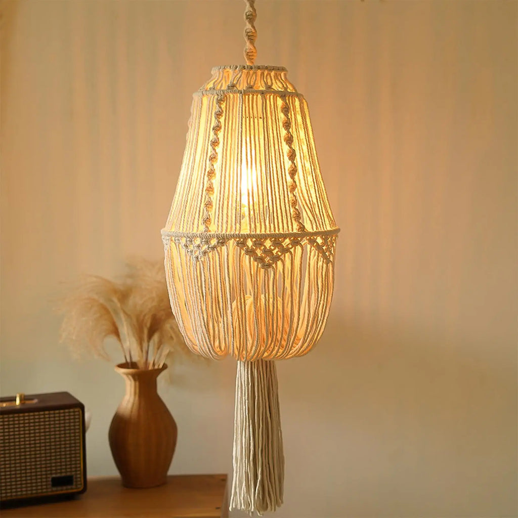 Nordic Bohemian Lamps Shade Handmade Modern Woven Tapestry Macrame Zpaxo