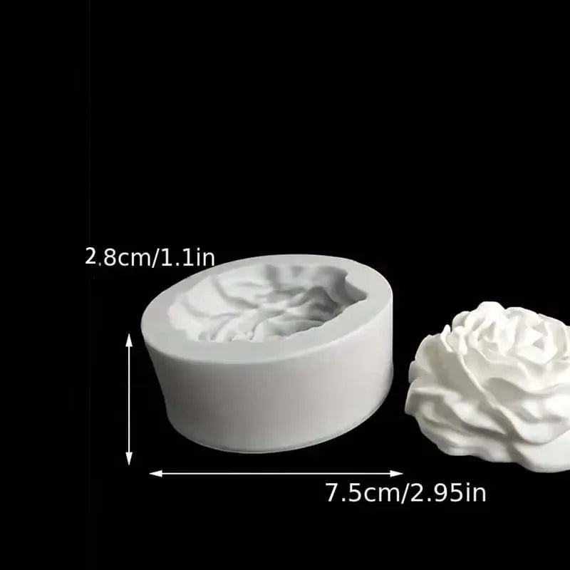Peony Flower Silicone Mold – Soap, Candle & Resin Crafts Craft Silicone Mold Zpaxo 1pc mold