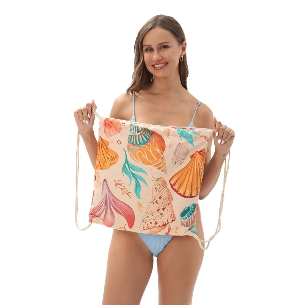 Beach Towel Lightweight Quick-drying Absorbent Soft Foldable Backpack Zpaxo