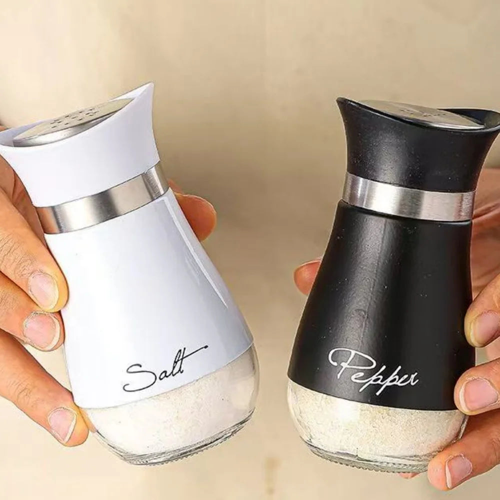 2-Piece Glass Spice Jar Used Storing Pepper Salt Other Spices Highly Zpaxo