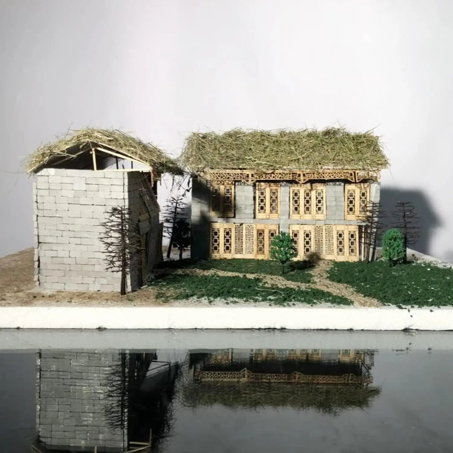 1:35 Scale Handmade Dark Gray Model Brick Walls – Diorama Diorama Model Accessory Zpaxo