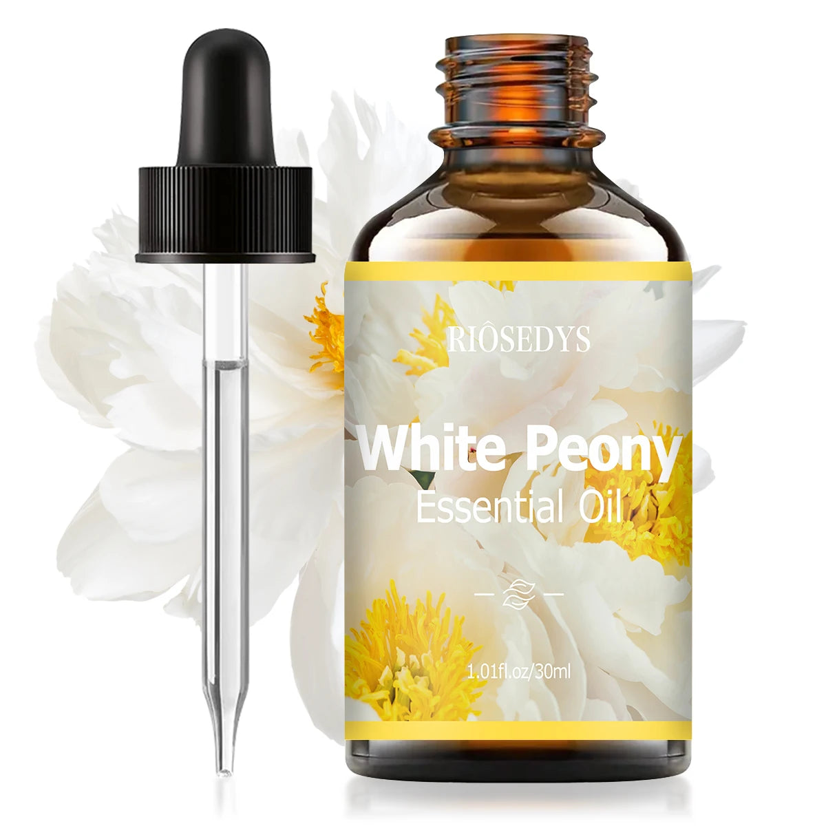 White peony essential oil, a blend of various fragrances, is suitable for body massage and aromatherapy, moisturizes Zpaxo White peony 30ml