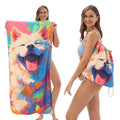 Beach Towel Lightweight Quick-drying Absorbent Soft Foldable Backpack Zpaxo dog 80x160cm