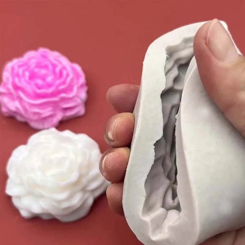 Peony Flower Silicone Mold – Soap, Candle & Resin Crafts Craft Silicone Mold Zpaxo 2pcs mold