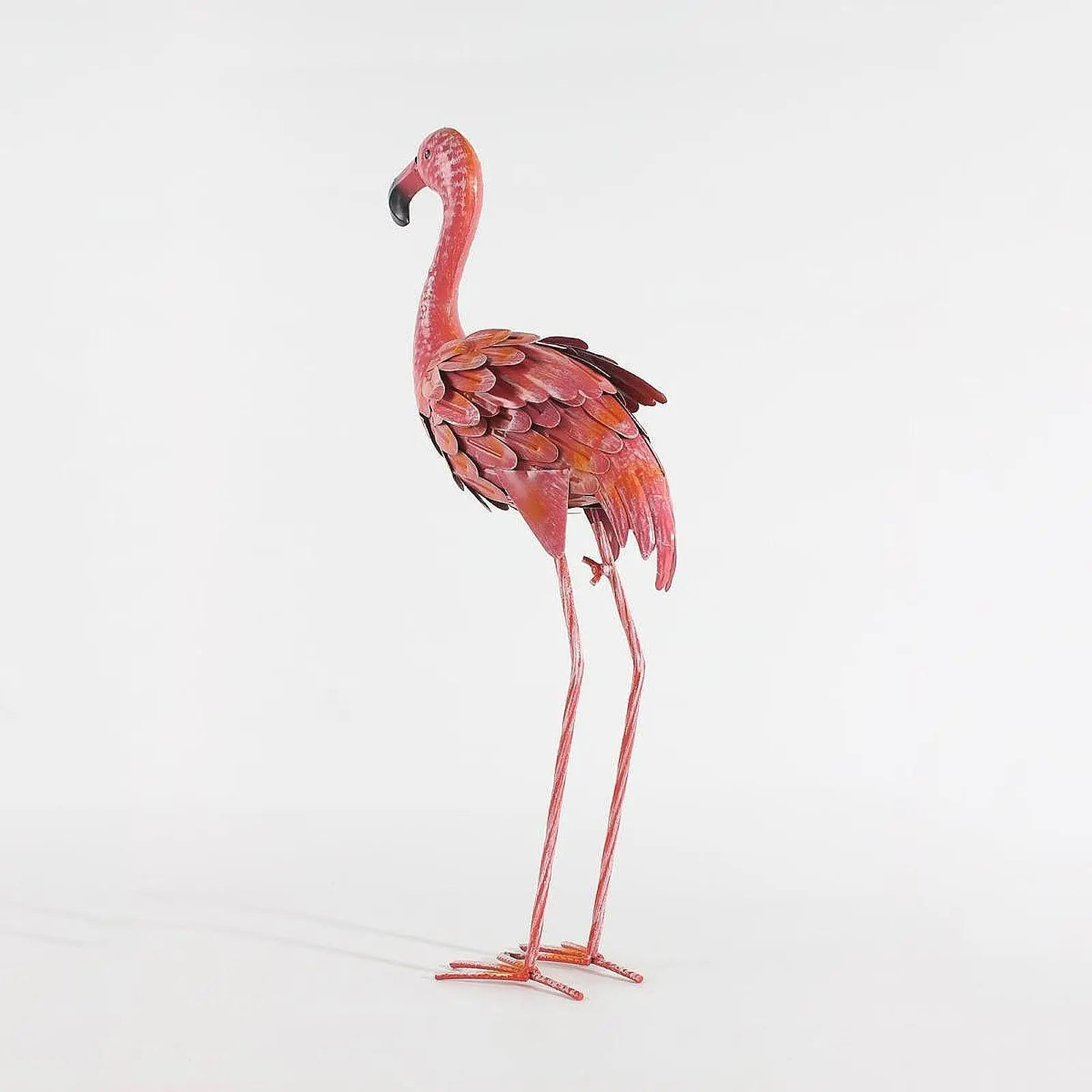 Metal Versatile Animal Figurines Gifts Pink Crafts Flamingo Statue for DIY Landscape Ornament Outdoor Courtyard Balcony Garden Zpaxo