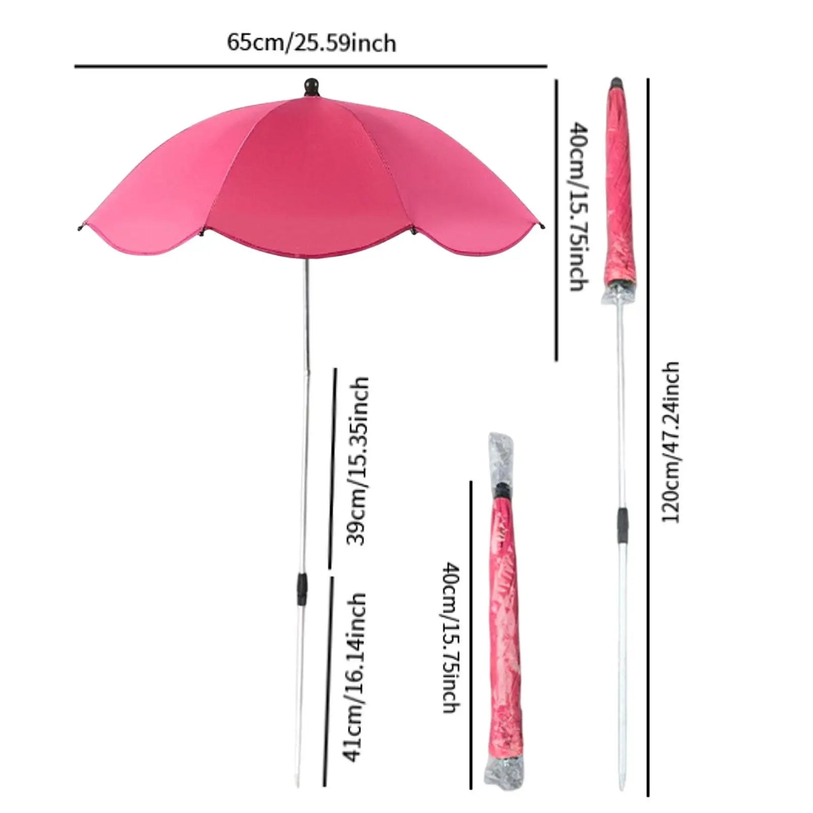 Outdoor Plant Umbrella Shade Cover Adjustable Height Canopy Telescopic for Garden Lawn Patio Flowers Potted Yard Reusable Decor Zpaxo Rose Red
