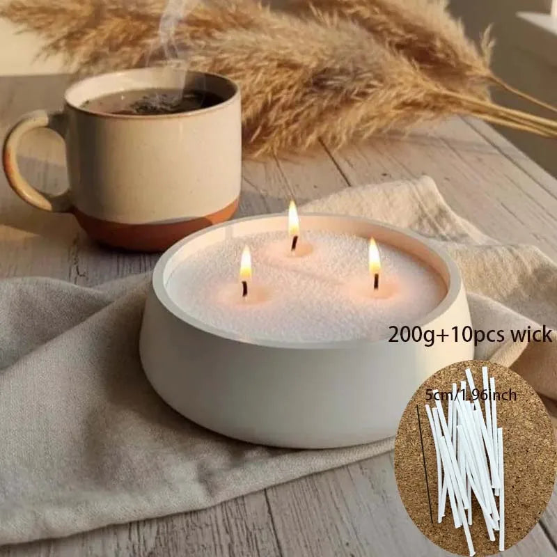200g Pearled Candle Sand & 10 Wicks – Refillable Wax Granules Candle Wax Granules Zpaxo white set 2