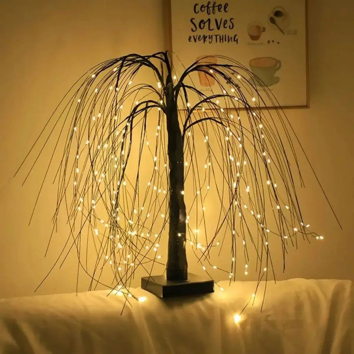 192-LEDSparkling Willow Tree Bonsai Festive Artificial Christmas Zpaxo