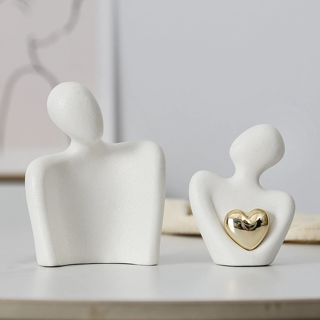 Hugging Couple Ceramic Figurine – Romantic Gift & Home Decor Couple Figurine Zpaxo