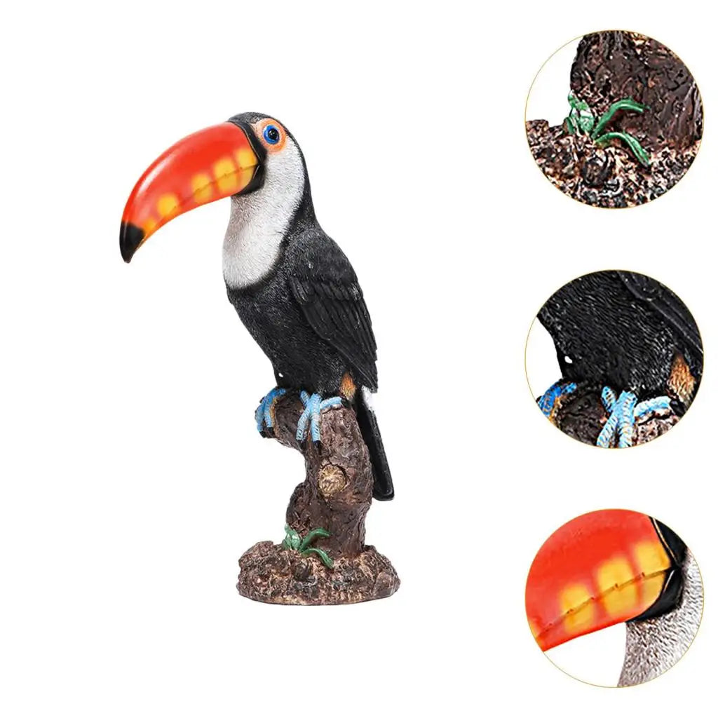 Toucan Figurine Indoor Desktop Decoration Adorable Realistic Animal Figure 12inch Tall for Teaching Tool Multifunctional Zpaxo