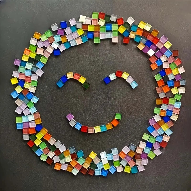 100pcs 1CM Colorful Glass Mosaic Tiles Glass Supplies for DIY Crafts Decorative Art Picture Frame Wall Art Home Decor Garden Zpaxo