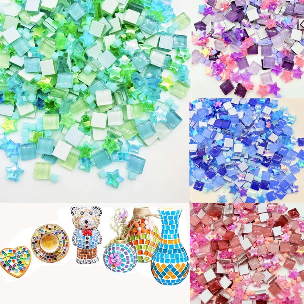 100g Crystal Glass Mosaic Tiles – Square Star Bulk DIY Craft Glass Mosaic Tiles Zpaxo