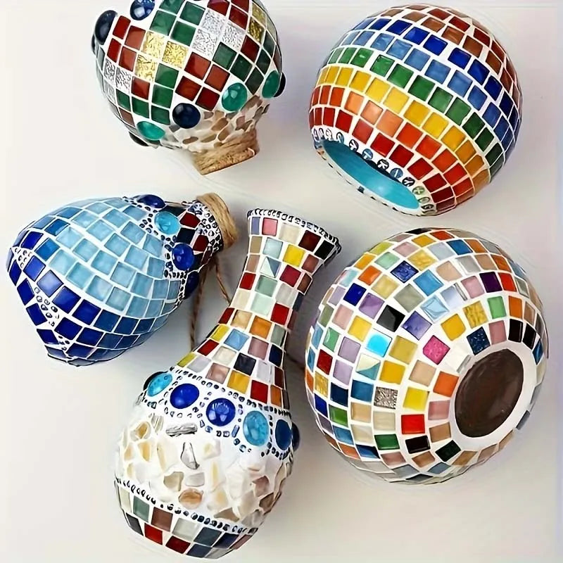 100pcs 1CM Colorful Glass Mosaic Tiles Glass Supplies for DIY Crafts Decorative Art Picture Frame Wall Art Home Decor Garden Zpaxo