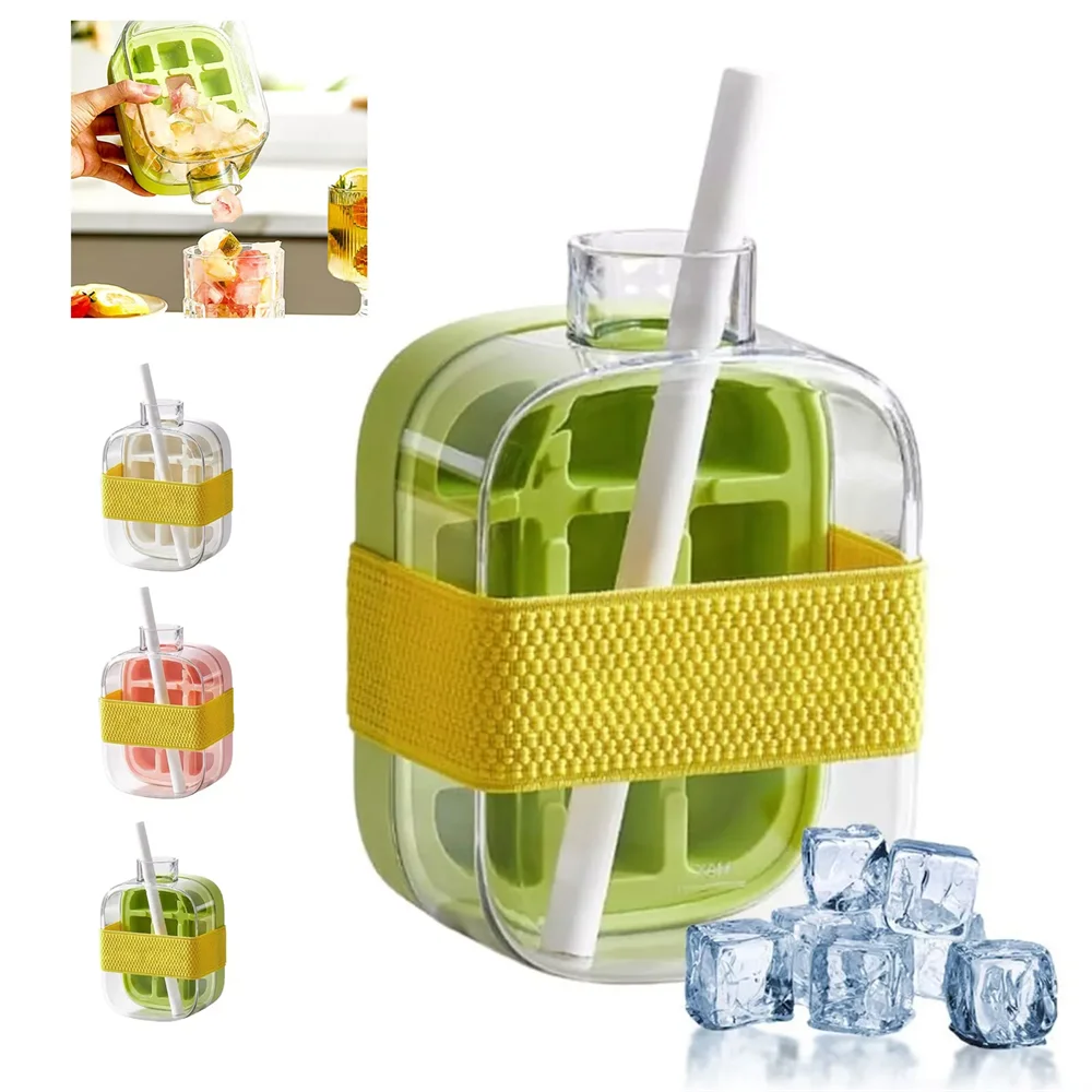 Ice Cube Bottle Straw 1 Touch-free Push-type Making Easy Release Zpaxo