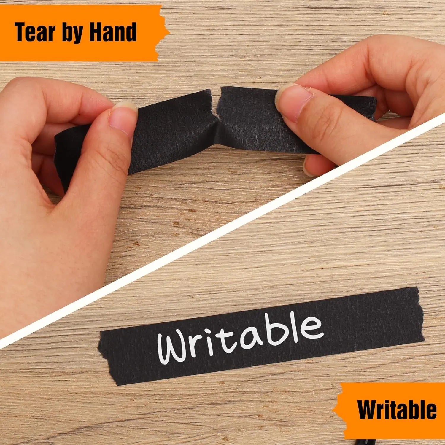2Rolls Masking Tape-Adhesive Painters Tape for Painting, Black &White,Tearable Writtable for DIY Crafts,Art,Wall Decor,Labeling Zpaxo