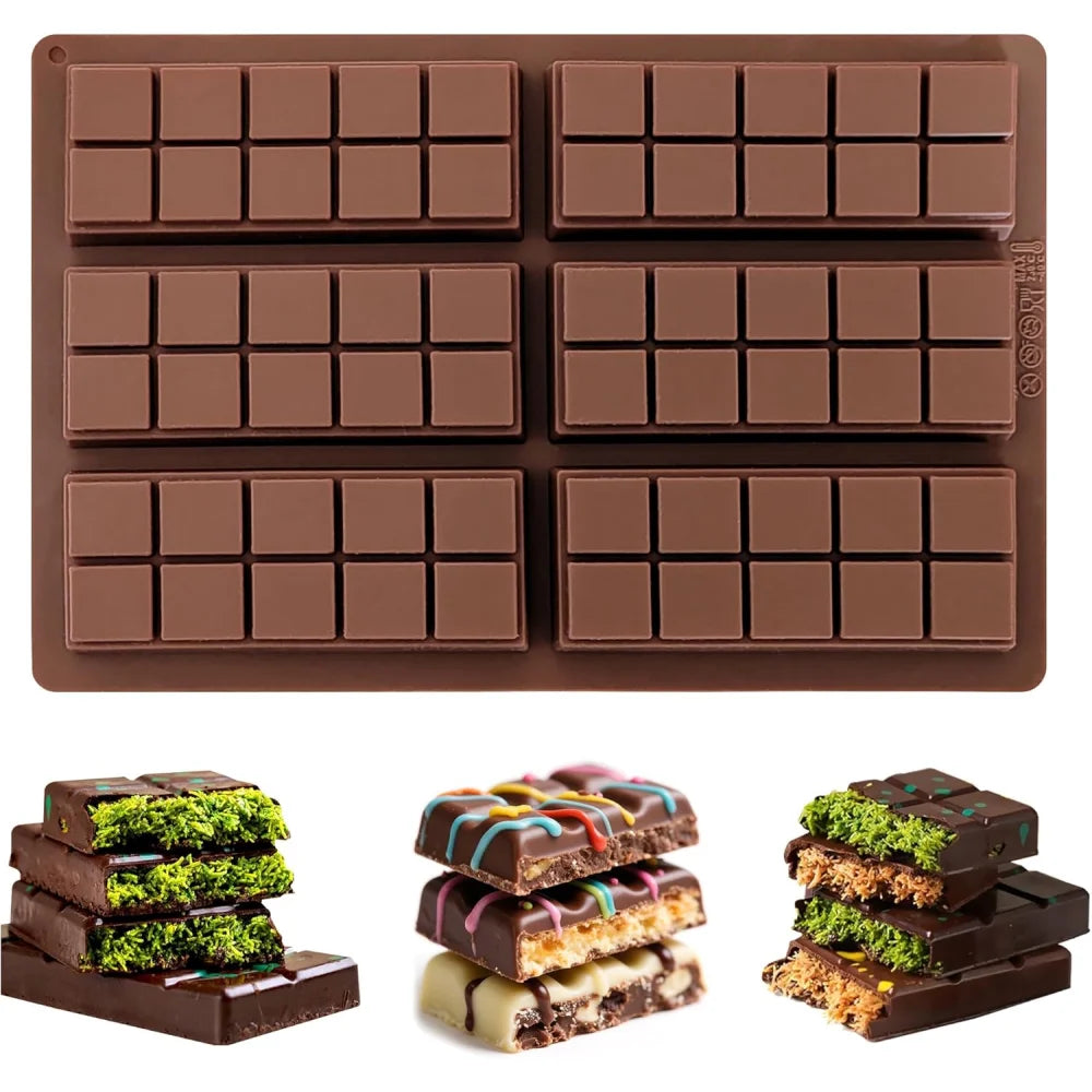 Chocolate Bar Molds Non-stick Food-grade Silicone Deep Dubai Zpaxo