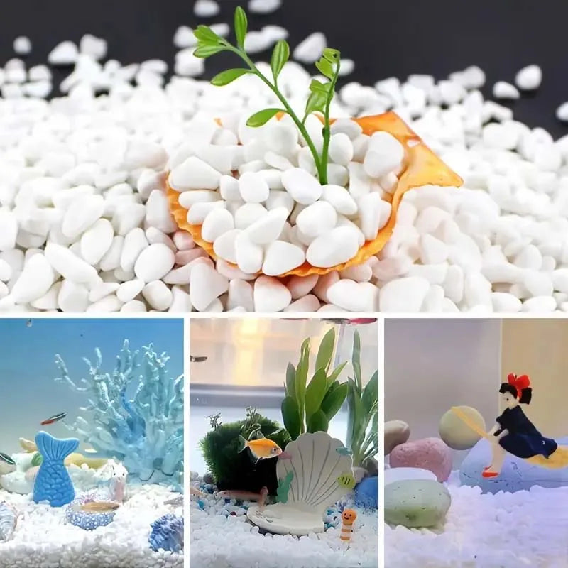200g Natural River Rocks for Garden Landscaping White Pebbles Decorative Stones for Plants-Succulent & Cacti Potting 7-18MM Zpaxo