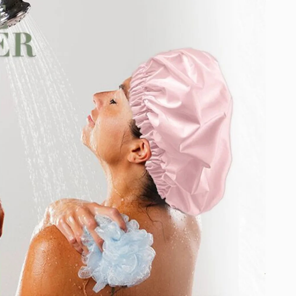 Reusable Shower Cap Dry Hair Function Suitable Women Microfiber Towel Zpaxo