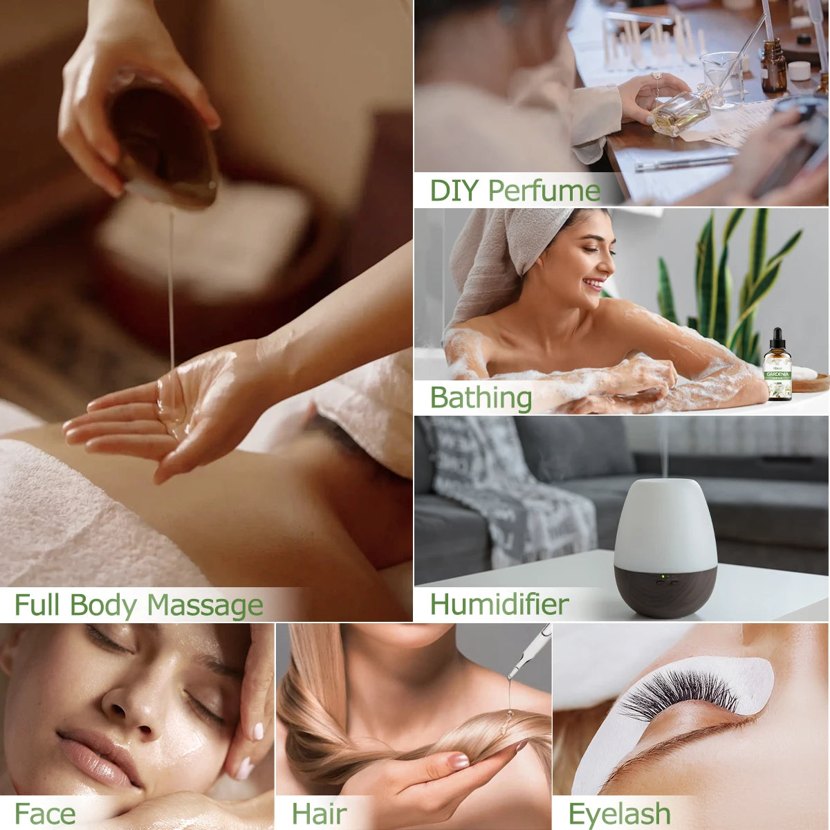 Gardenia essential oil, a pure floral scent, suitable for body massage and hair care, can also be used in a diffuser Zpaxo