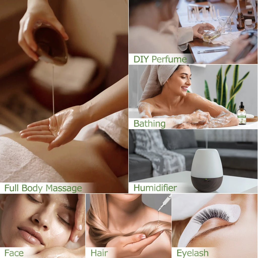 Gardenia essential oil, a pure floral scent, suitable for body massage and hair care, can also be used in a diffuser Zpaxo