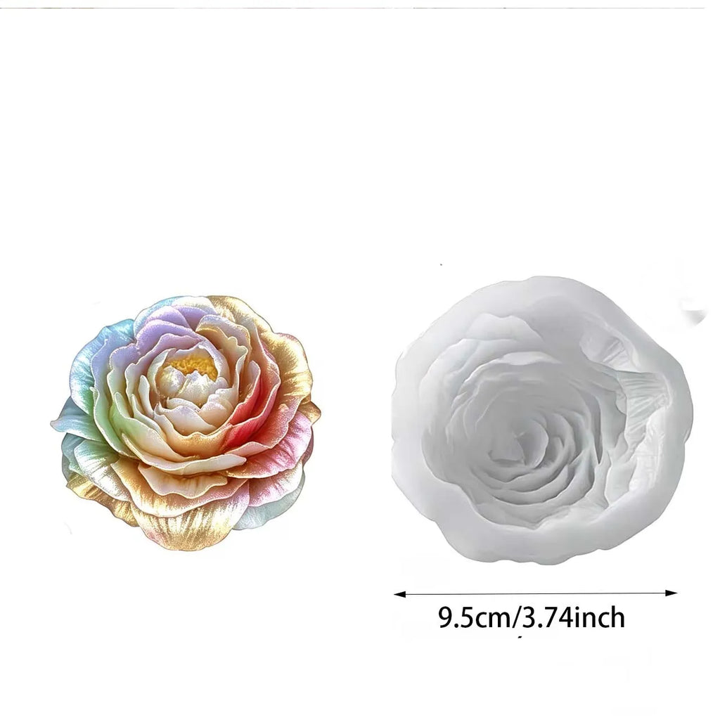 Peony Flower Silicone Mold – Candle, Resin, Clay & Plaster Silicone Craft Mold Zpaxo Light Grey