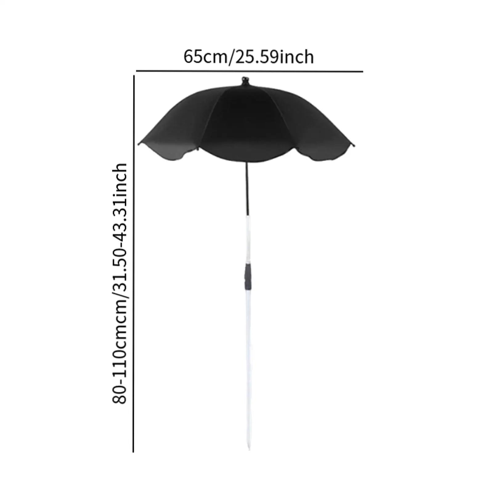 Outdoor Plant Umbrella Shade Cover Adjustable Height Canopy Telescopic for Garden Lawn Patio Flowers Potted Yard Reusable Decor Zpaxo Black