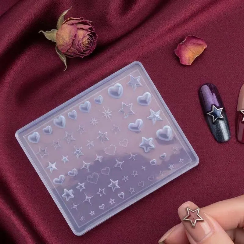 3D Heart Star Silicone Nail Art Mold | DIY Resin Charm Mold Resin Craft Mold Zpaxo