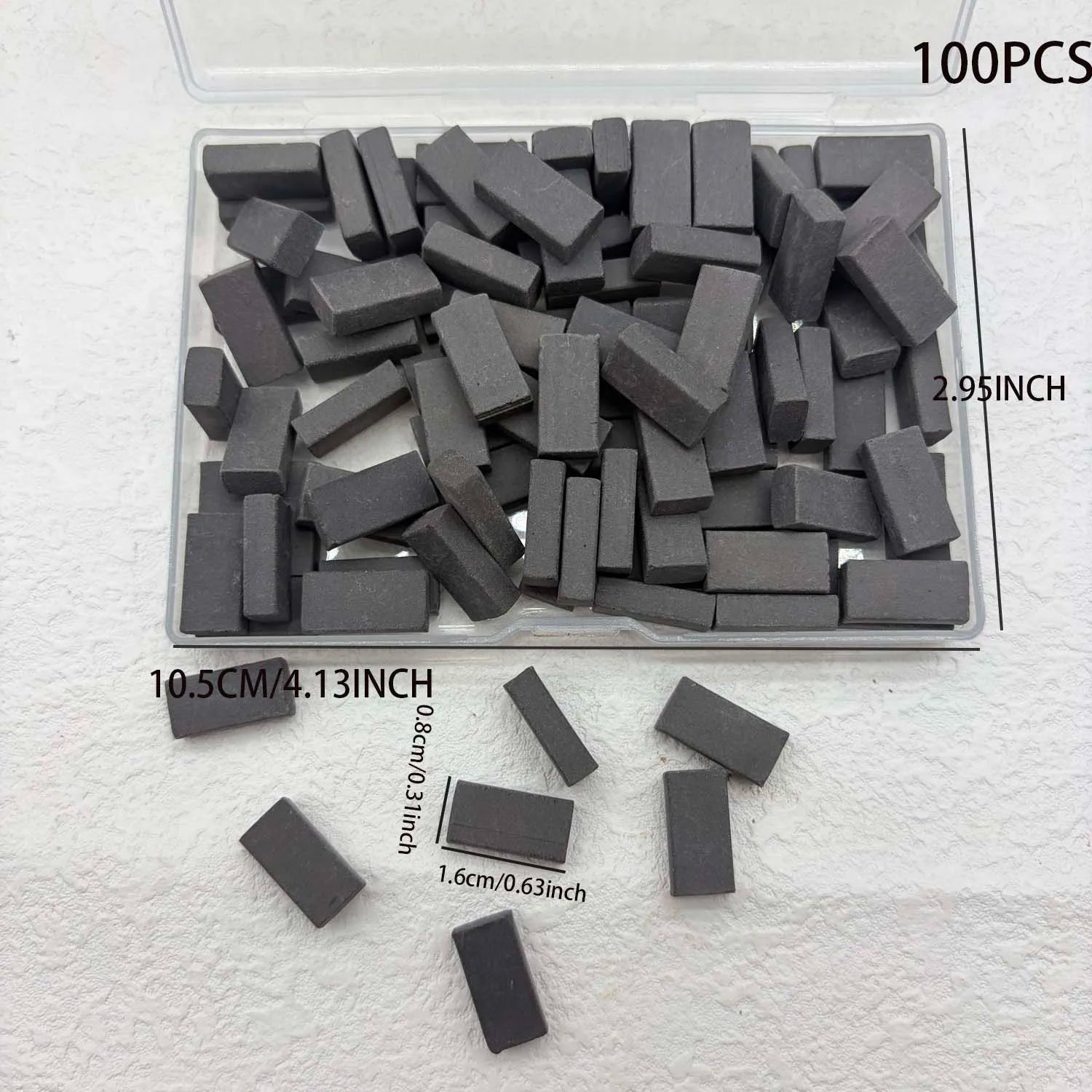 100pcs 1:16 Miniature Clay Bricks – Model Building Set Miniature Building Set Zpaxo gray