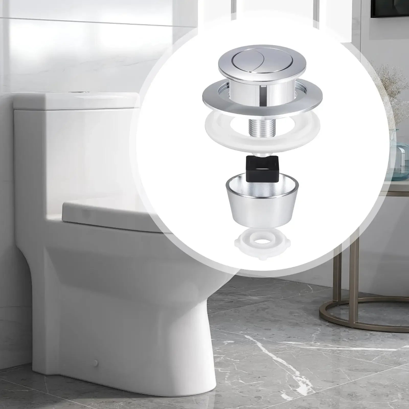 Toilet Flush Valves Fitting Flusher Double Push Toilet Tank Button Accessory Water Saving Flush Valve Fitting for Home Bathroom Zpaxo