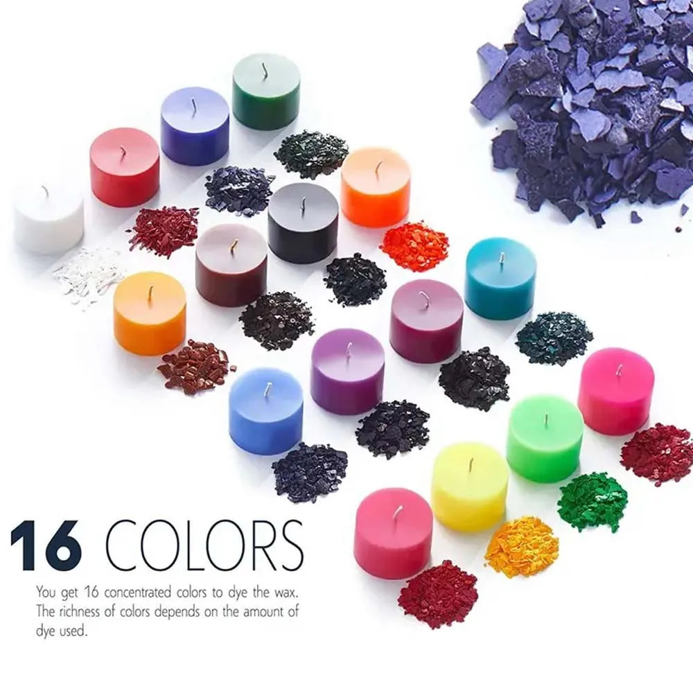 Premium Candle Making Kit: 16 Vibrant Colors, 5g Each - Perfect for DIY Candle Crafting & Dyeing Projects Zpaxo 1 set