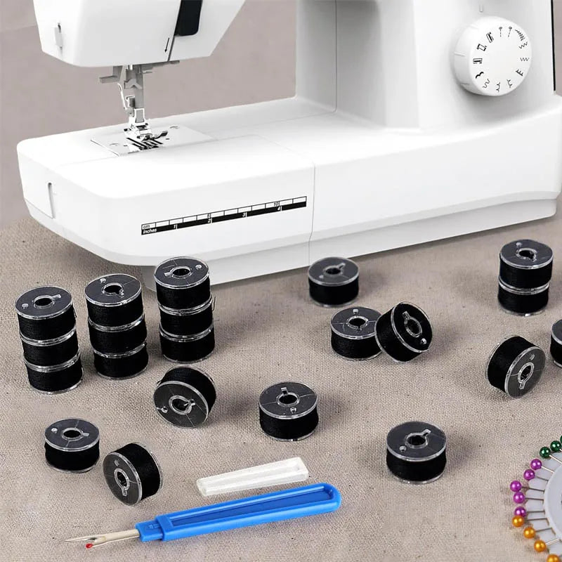 25/PCS/BOX Wound Sewing Thread , Black and White Home Sewing Spools Tools, Replacement Bobbins for Home Sewing Machines Zpaxo