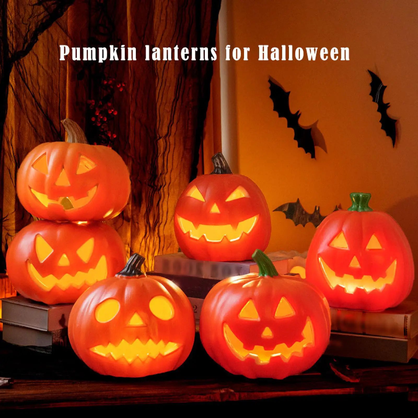 Halloween Pumpkin LED Light Lantern – Spooky Home Decor Halloween LED Lantern Zpaxo