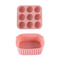 2-Piece Square Silicone Air Fryer Inner Liner Reusable Food Safety Zpaxo pink