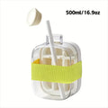 Ice Cube Bottle Straw 1 Touch-free Push-type Making Easy Release Zpaxo 500ML White