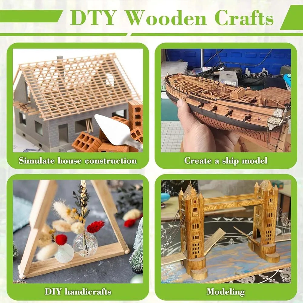20/50pcs Wood Sticks, Square Hardwood Dowels, Untreated Wooden Slats, Wooden Dowels, Wooden Sticks for Making Wood Crafts Zpaxo