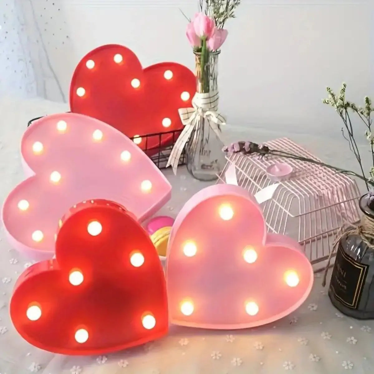 LED Letter Love Heart Lights Proposal Marriage Romantic Confession Zpaxo