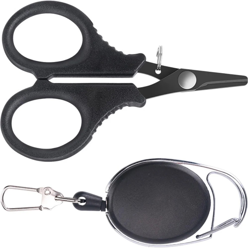 Fishing Line Scissors Braided Stainless Steel Retractable Lanyard Zpaxo