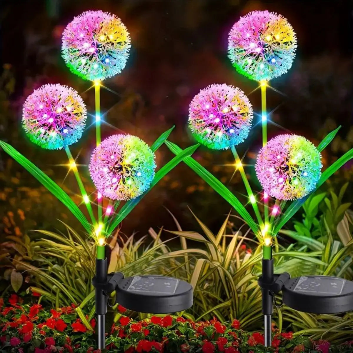 Solar Lights Outdoor Garden Decor Decorative Dandelion LED Waterproof Zpaxo colour three