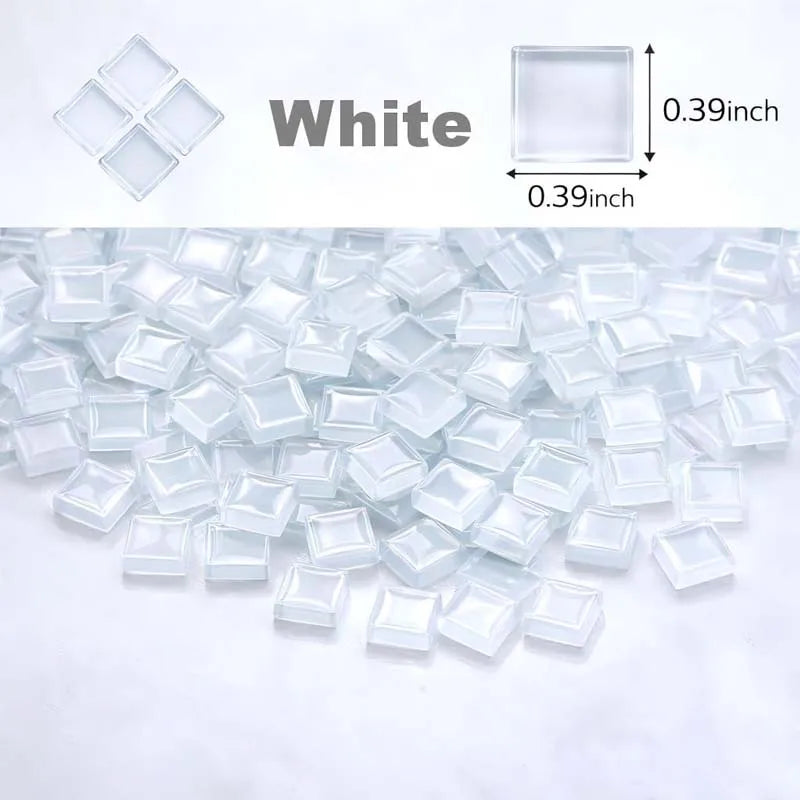100pcs 1cm Glass Mosaic Tiles – Colorful DIY Craft Kit Glass Mosaic Tiles Zpaxo 100pcs