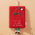 Christmas-themed Hand Towels Hanging Rings Soft Highly Absorbent Zpaxo red