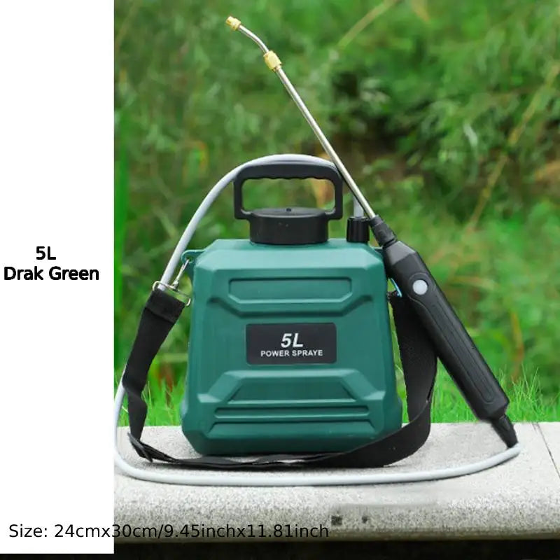 5L-8L Shoulder Electric Sprayer Pot with Telescopic Rod, 3 Nozzle for Garden Lawn Plant Watering Handheld Pesticide Sprayer Zpaxo 5L Green 120 Mins